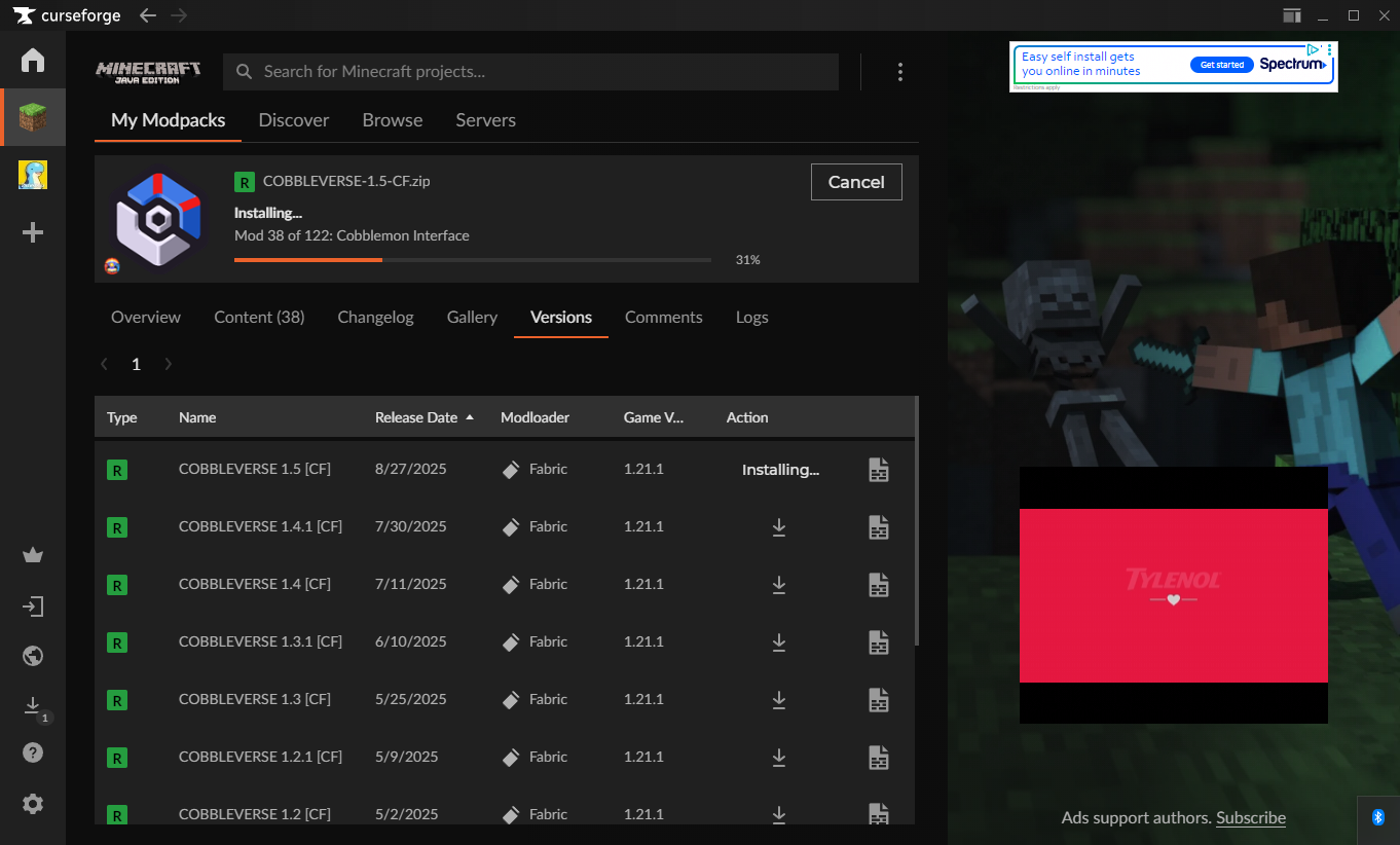 CurseForge update step 2