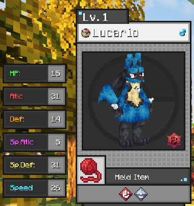 Lucario holding Destiny Knot