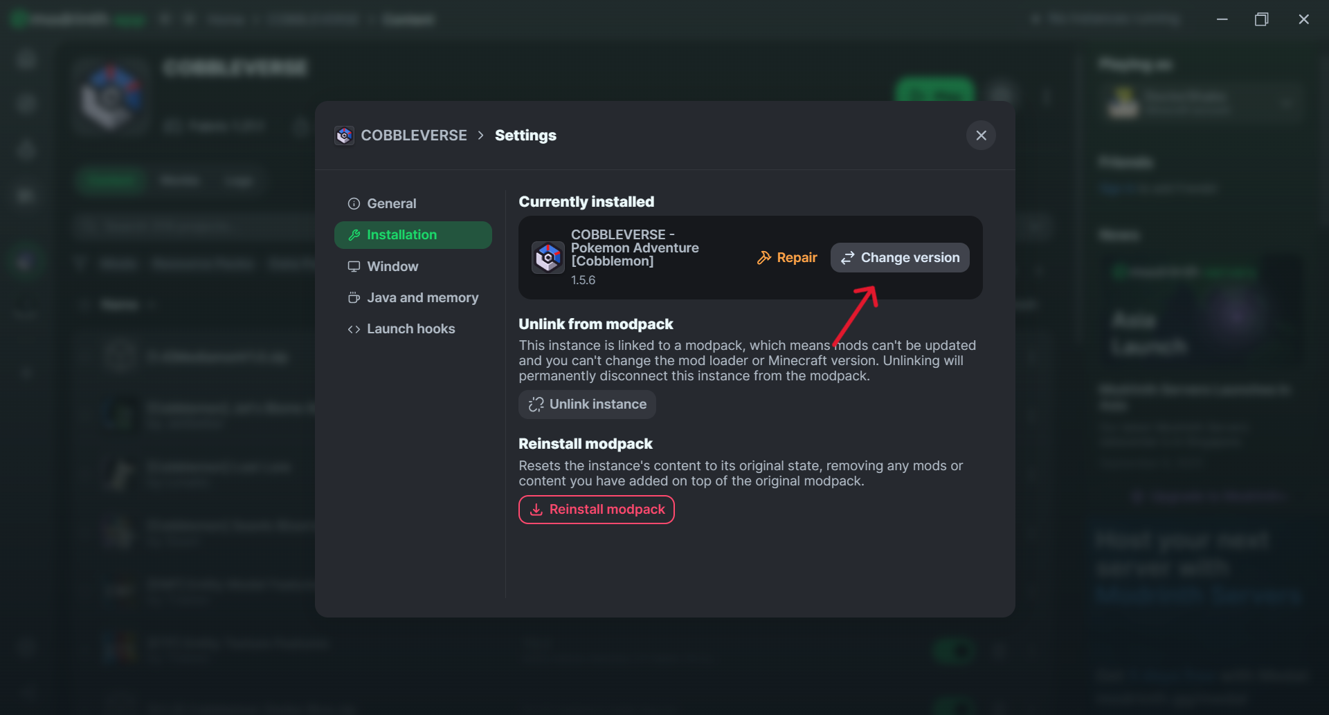 Modrinth update step 2